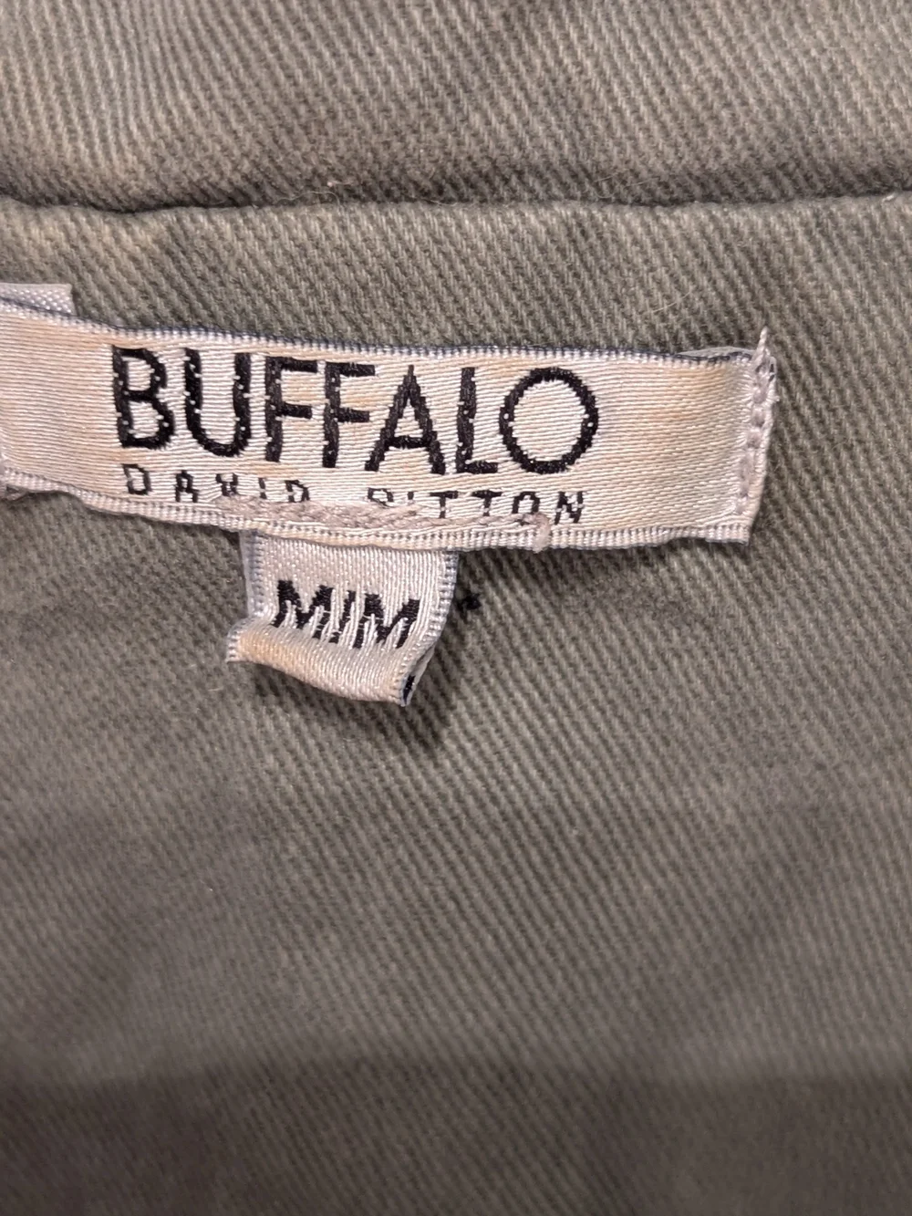 Buffalo David Bitton Olive Green Denim Cargo Vest
